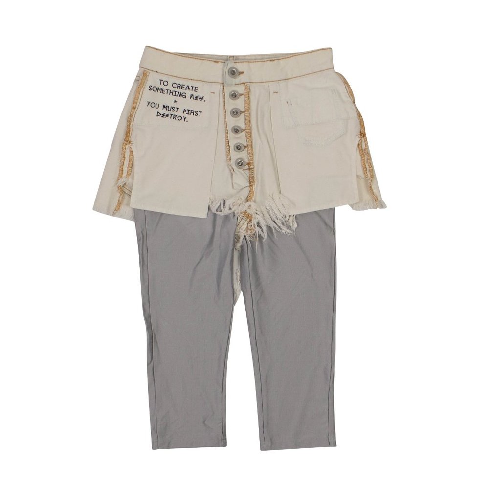 UNRAVEL PROJECT White Reverse Shorts Layered Stretch Leggings Size 24 $665